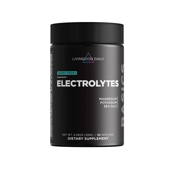 Livingood Daily Electrolytes Powder, Electrolytes Hydration Drink Mix With Vitamin C, Magnesium, Taurine & Sea Salt, Electrolyte Supplement For Energy & Hydration, Keto, Berry Frost Flavor, 30 Srvgs