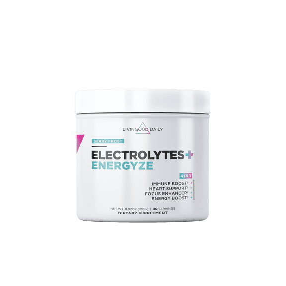 Livingood Daily Electrolytes Powder, Electrolytes Hydration Drink Mix With Vitamin C, Magnesium, Taurine & Sea Salt, Electrolyte Supplement For Energy & Hydration, Keto, Berry Frost Flavor, 30 Srvgs