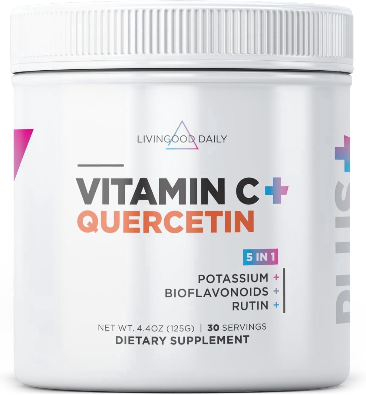 Livingood Daily Non-GMO High Dose Vitamin C Powder Orange, 30 Servings ...