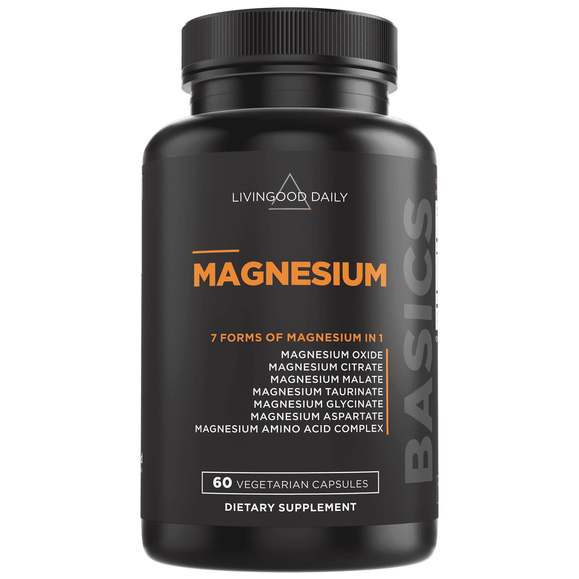 Livingood Daily Magnesium Supplement, 7-in-1 Magnesium Blend Formula, 60 Capsules