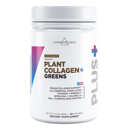 Livingood Daily Plant Based Protein Collagen Powder - Chocolate, 30 Servings
