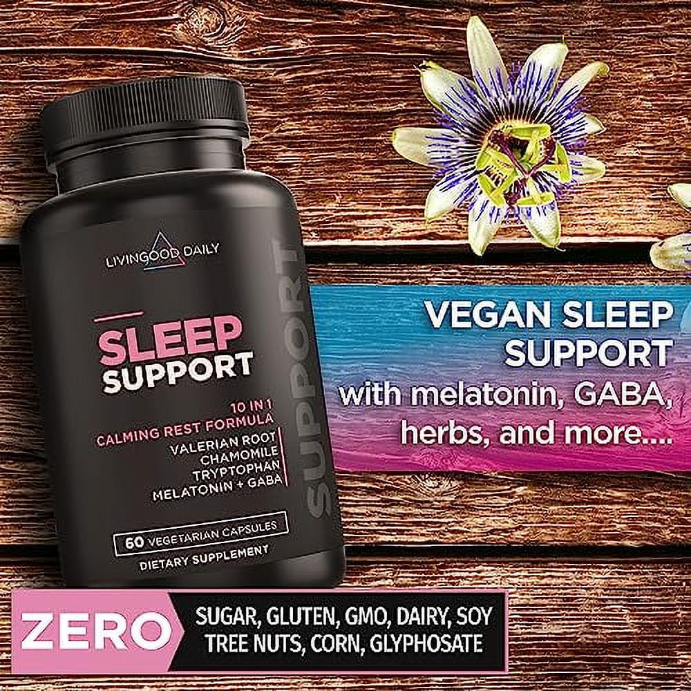 Livingood Daily Sleep Support, 5mg Melatonin (60 Vegetarian Capsules