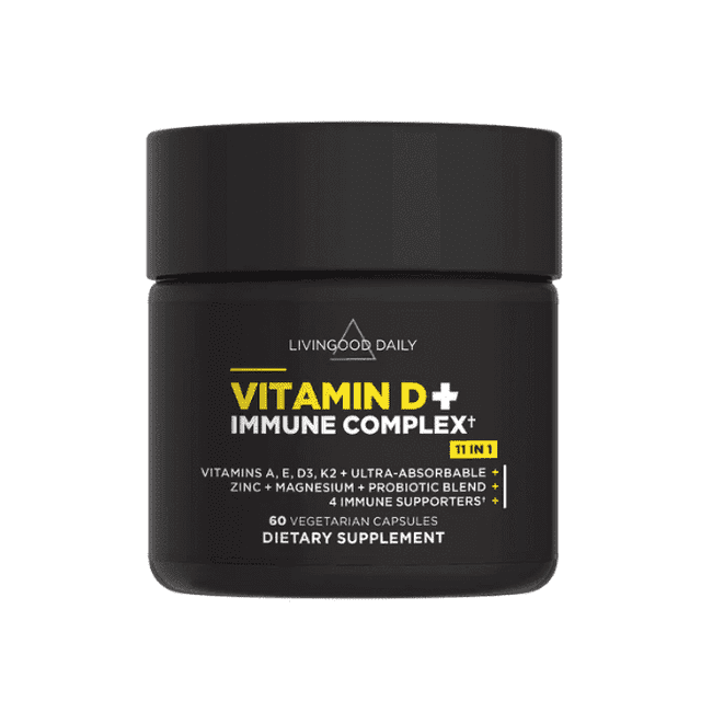Livingood Daily Immune-Boosting Vitamin D3 K2 Capsules, 60 Count with ...