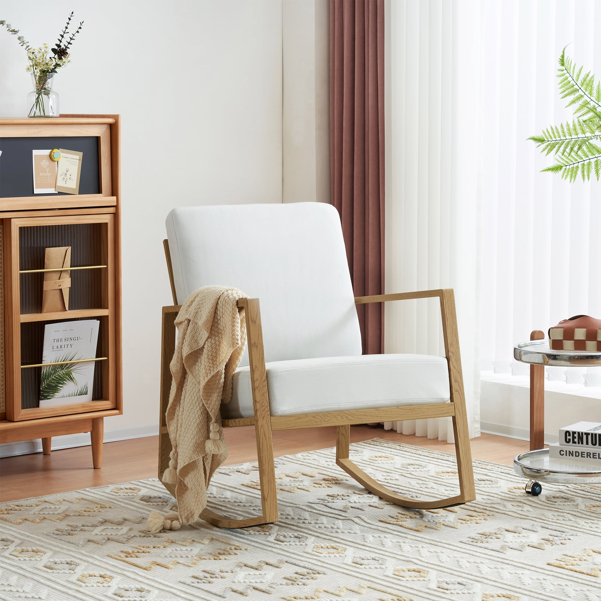 Livingroom Rocking Chair Glider Rocker for Nursery Upholstered Accent