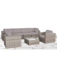 thumbnail image 1 of Livingsource International Wicker/Rattan 6 - Person Seating Group with Cushions Taupe, 1 of 5