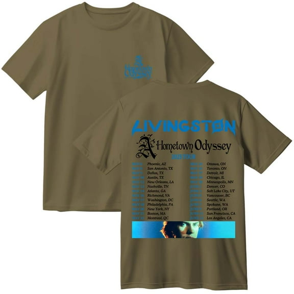 Livingston A Hometown Odyssey 2025 Tour Merch Cotton T-Shirt Women Men Casual Crewneck Short Sleeve Tee