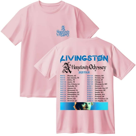 Livingston A Hometown Odyssey 2025 Tour Merch Cotton T-Shirt Women Men Casual Crewneck Short Sleeve Tee