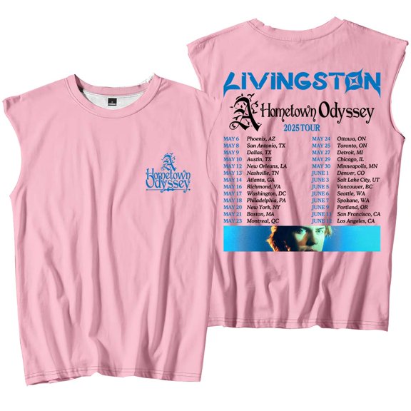 Livingston A Hometown Odyssey 2025 Tour Merch Tank Tops Sleeveless Sport Vest Women Men Fashion Outdoor Sportwear