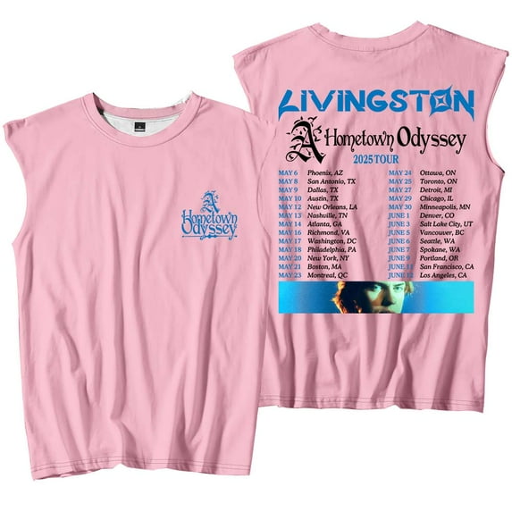 Livingston A Hometown Odyssey 2025 Tour Merch Tank Tops Sleeveless Sport Vest Women Men Fashion Outdoor Sportwear