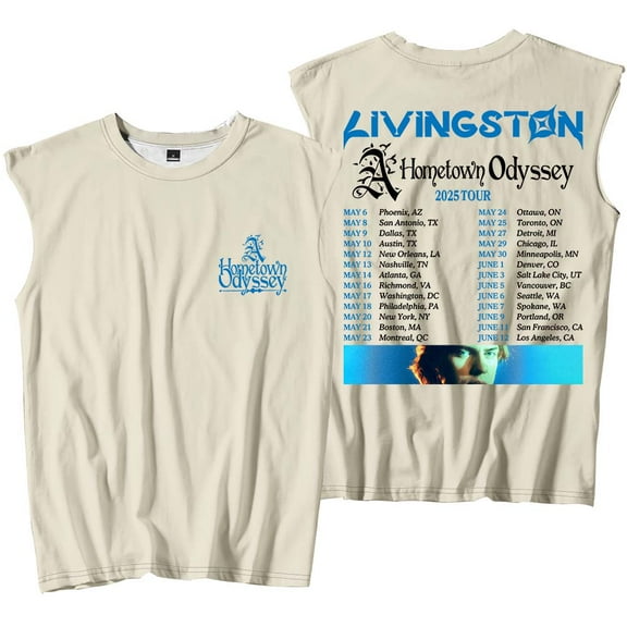 Livingston A Hometown Odyssey 2025 Tour Merch Tank Tops Sleeveless Sport Vest Women Men Fashion Outdoor Sportwear
