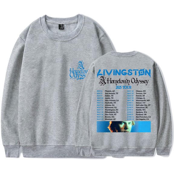 Livingston A Hometown Odyssey Tour 2025 Merch Crewneck Sweatshirts Unisex Fashion Long Sleeve Tee