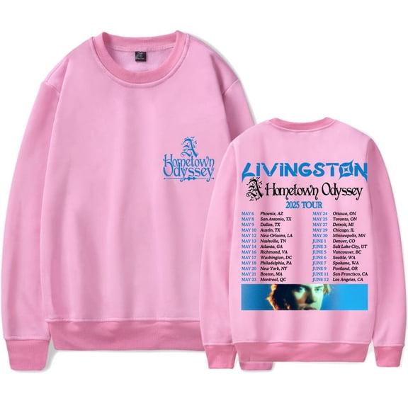 Livingston A Hometown Odyssey Tour 2025 Merch Crewneck Sweatshirts Unisex Fashion Long Sleeve Tee