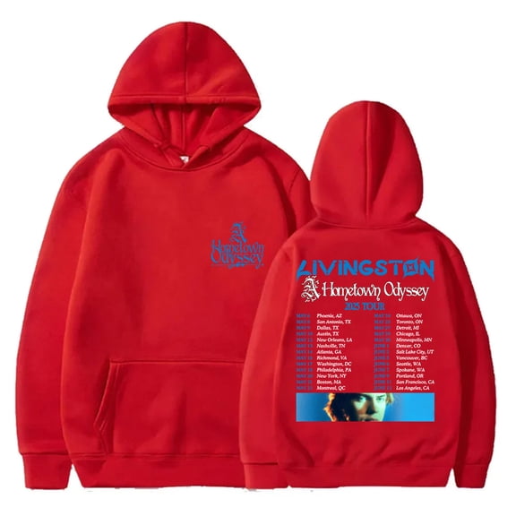 Livingston A Hometown Odyssey Tour 2025 Merch Hoodies Unisex Fashion Long Sleeve Hooded Sweatshirts