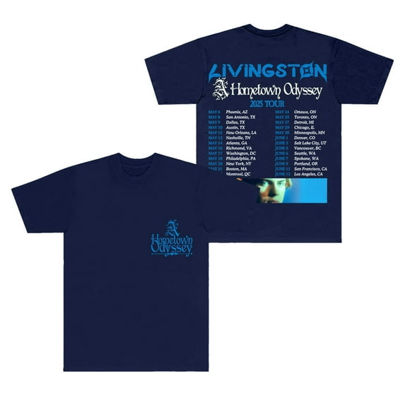 Livingston A Hometown Odyssey Tour 2025 Merch T-Shirts Cosplay Unisex Fashion Short Sleeve Tee Top