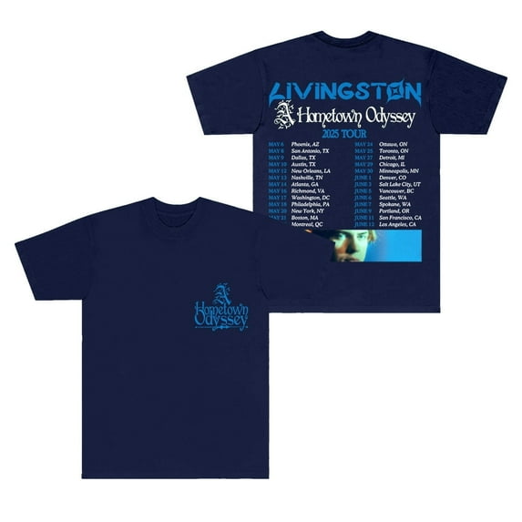 Livingston A Hometown Odyssey Tour 2025 Merch T-Shirts Women Men Fashion Casual Short Sleeve Summer Tee