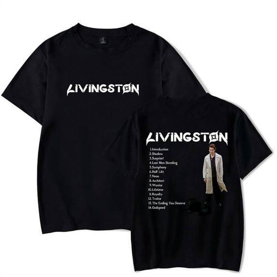Livingston A Hometown Odyssey Tour T-shirt women's men's fashionable short sleeved round neck T-shirt street wear