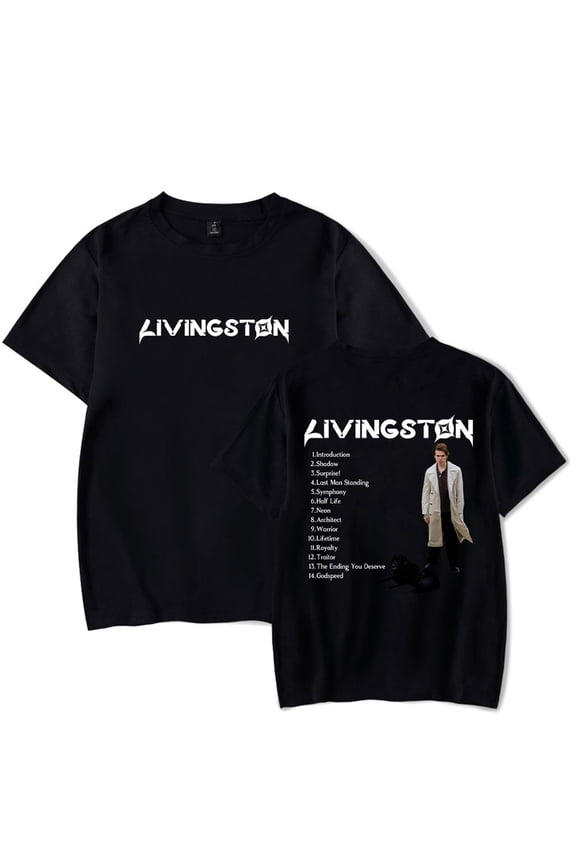 Livingston A Hometown Odyssey Tour T-shirt women's men's fashionable short sleeved round neck T-shirt street wear