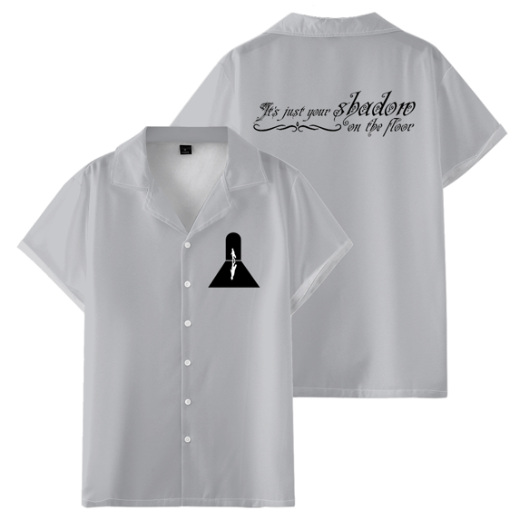 Livingston Shadow Lyric Shirt Unisex Short Sleeve Camp Collar Fashion Women Men Shirts