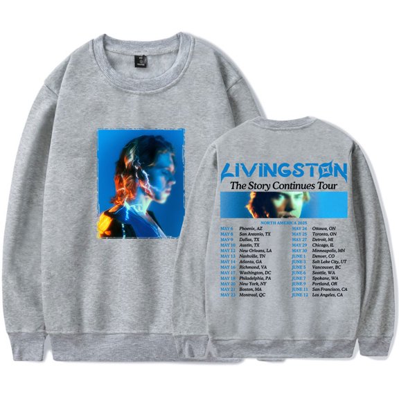 Livingston The Story Continues Tour 2025 Merch Crewneck Sweatshirts Unisex Fashion Long Sleeve Tee