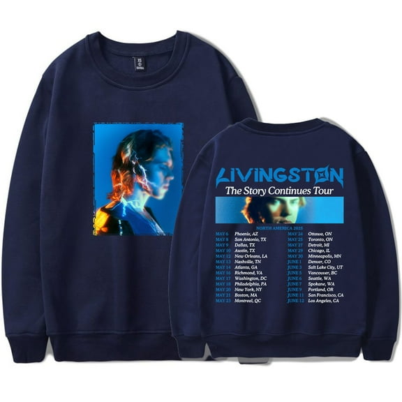 Livingston The Story Continues Tour 2025 Merch Crewneck Sweatshirts Unisex Fashion Long Sleeve Tee