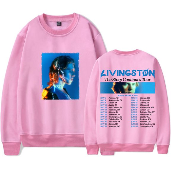 Livingston The Story Continues Tour 2025 Merch Crewneck Sweatshirts Unisex Fashion Long Sleeve Tee