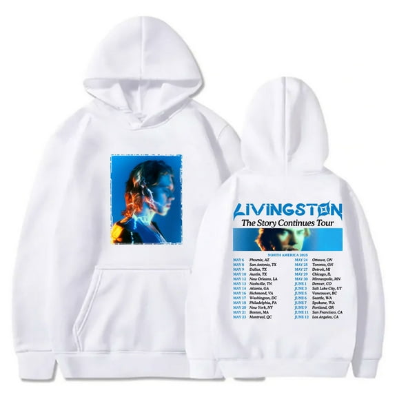 Livingston The Story Continues Tour 2025 Merch Hoodies Unisex Fashion Long Sleeve Hooded Sweatshirts