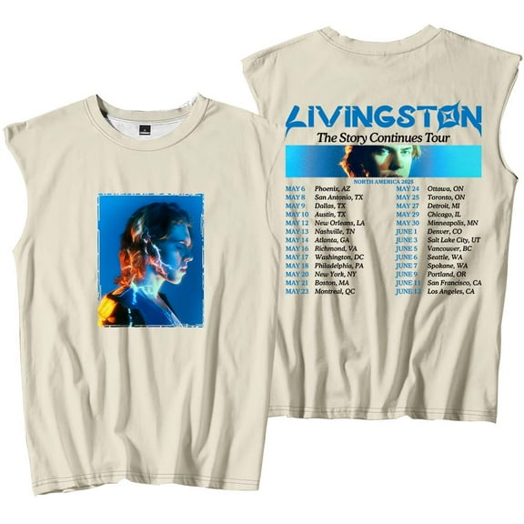Livingston The Story Continues Tour 2025 Merch Tank Tops Sleeveless Sport Vest Women Men Fashion Outdoor Sportwear