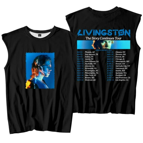Livingston The Story Continues Tour 2025 Merch Tank Tops Sleeveless Sport Vest Women Men Fashion Outdoor Sportwear
