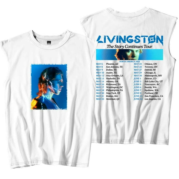 Livingston The Story Continues Tour 2025 Merch Tank Tops Sleeveless Sport Vest Women Men Fashion Outdoor Sportwear