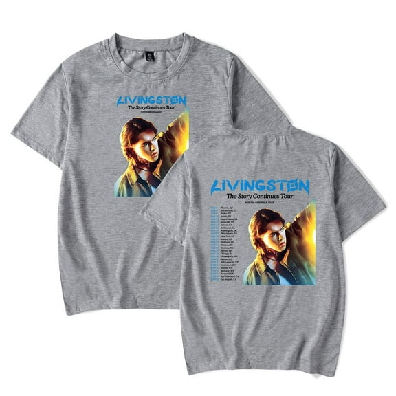 Livingston The Story Continues Tour 2025 T-Shirt Unisex Short Sleeve Fashion Casual Round Neck Tee Streetwear