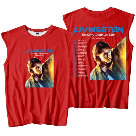 Livingston The Story Continues Tour 2025 Tank Tops Sleeveless Sport Vest Women Men Fashion Outdoor Sportwear