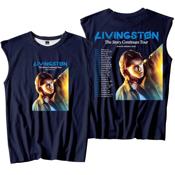 Livingston The Story Continues Tour 2025 Tank Tops Sleeveless Sport Vest Women Men Fashion Outdoor Sportwear