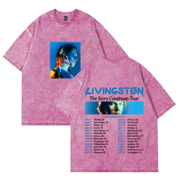 Livingston The Story Continues Tour T-Shirt Summer Crew Neck Short Sleeve T-Shirt Unisex Street Fashion Clothing Tops 2025 T-Shirt