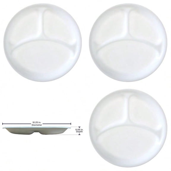 Livingware Winter Frost White 10.25 Divided Dinner Plate Set of 8