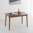 thumbnail image 1 of Livinia Aslan 47" Wooden Dining Table/Mid Century Modern Malaysian Oak Kitchen Table (Walnut), 1 of 10