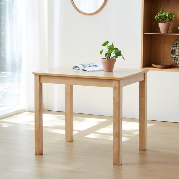 Livinia Cabin 33.5" Wooden Dining Table/Small Rectangular Modern Farmhouse Solid Wood Kitchen Table Desk (Natural)