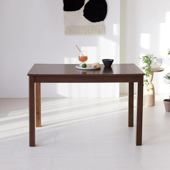 Livinia Cabin 45.3" Wooden Dining Table/Small Rectangular Modern Farmhouse Solid Wood Kitchen Table Desk (Walnut)