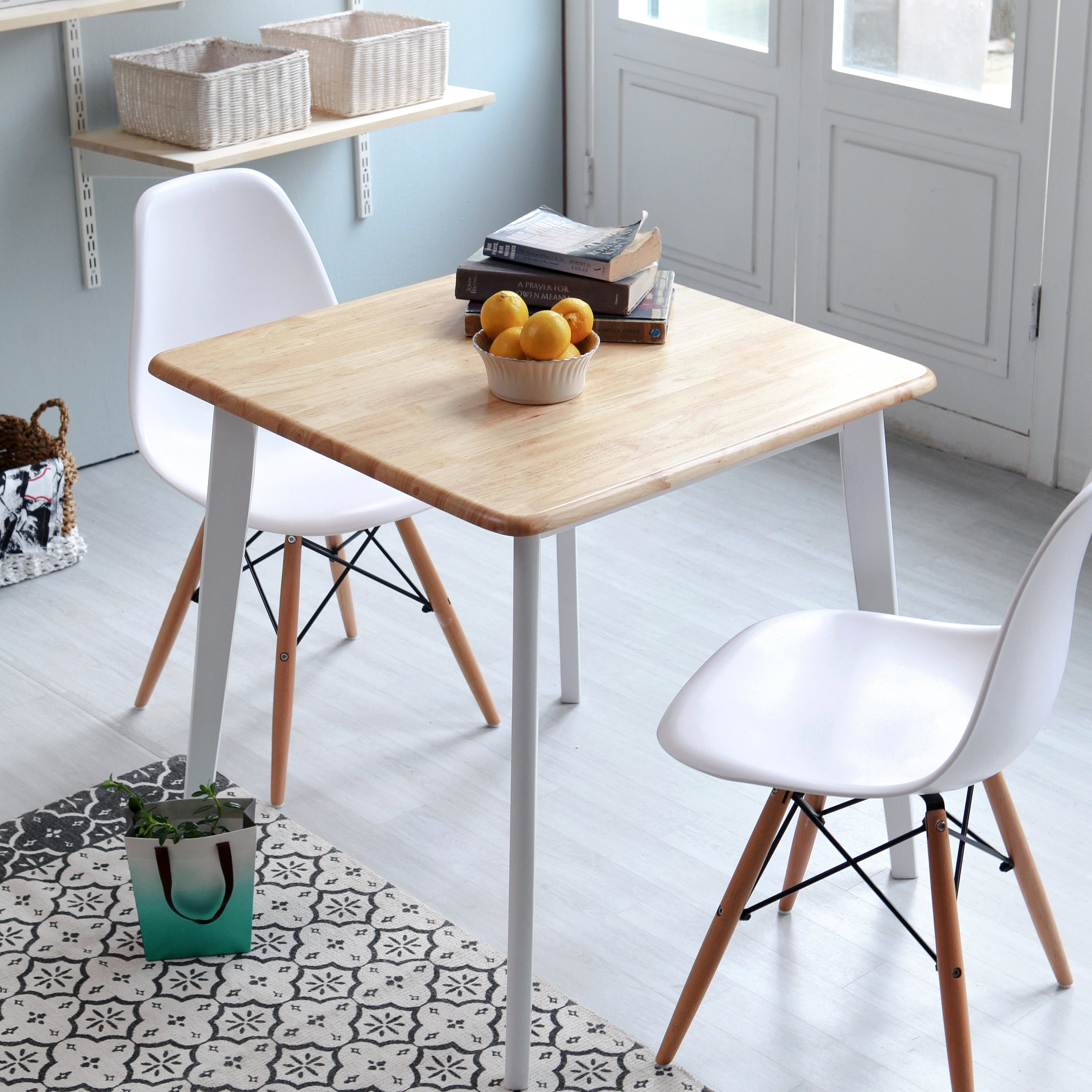 Livinia Canberra 27.6" Square Wooden Dining Table/Mid Century Modern ...
