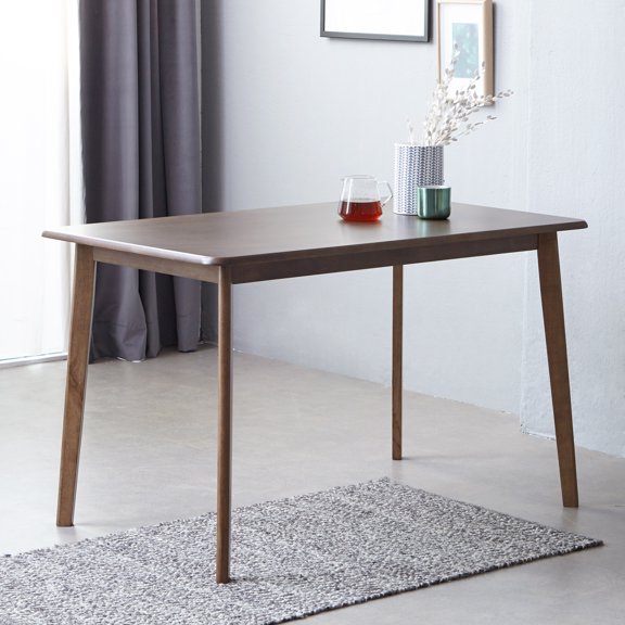 Livinia Canberra 47.2" Rectangular Wooden Dining Table/Mid Century Modern Malaysian Oak Kitchen Table (Walnut)