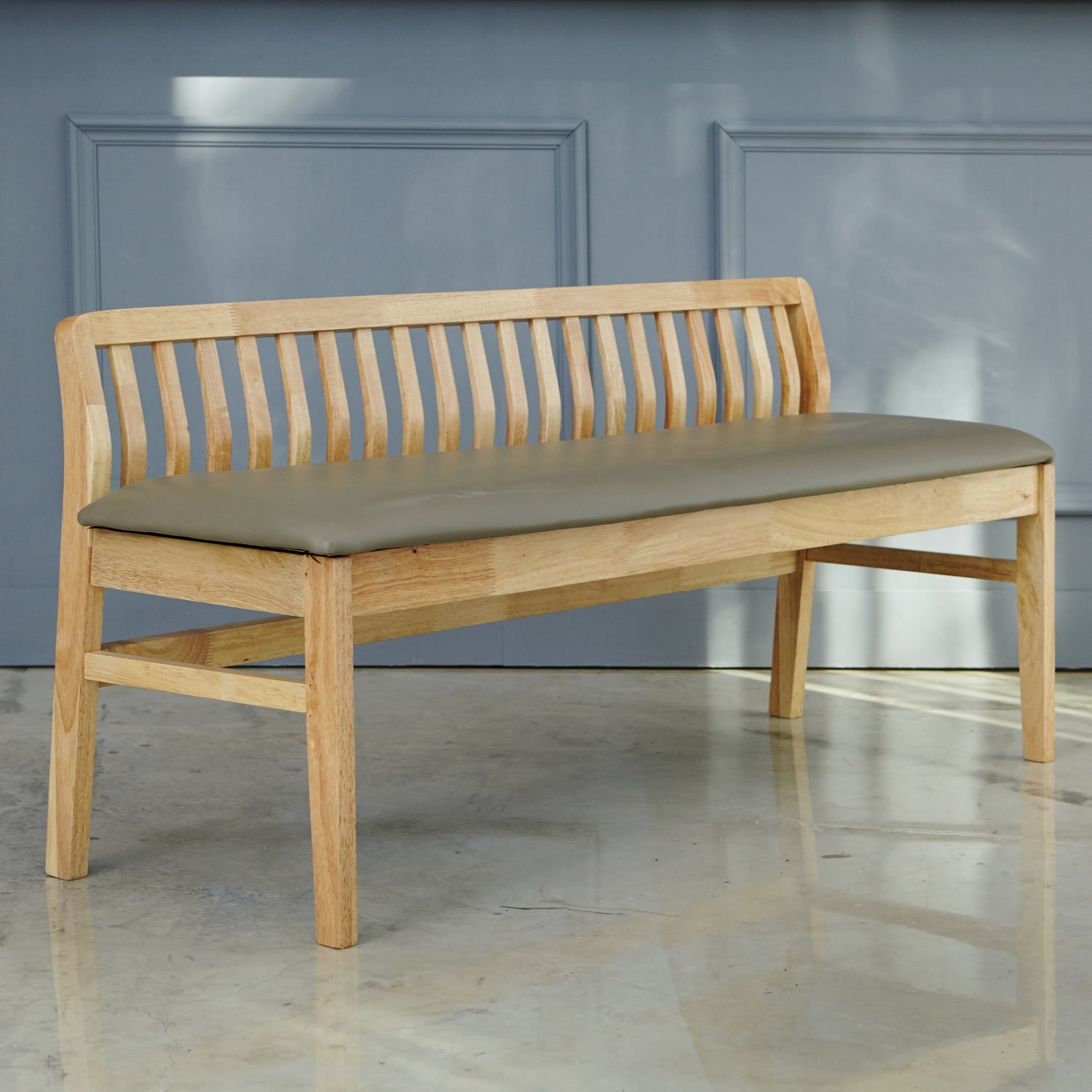 Oak bench seat with back discount