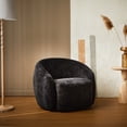 thumbnail image 1 of Livinia Modern 360° Swivel Accent Arm Chair Barrel Chair (Black), 1 of 9