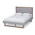 thumbnail image 1 of Livinia Modern Transitional Light Grey Fabric Upholstered Full Size Platform Bed, 1 of 6