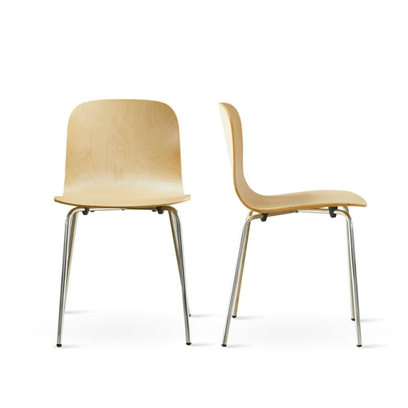 Livinia No.10 Mid-Century Modern Bentwood Stacking Chairs Set of 2 (Natural)