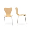 thumbnail image 1 of Livinia No.7 Mid-Century Modern Bentwood Stacking Chairs Set of 2 (Natural), 1 of 15