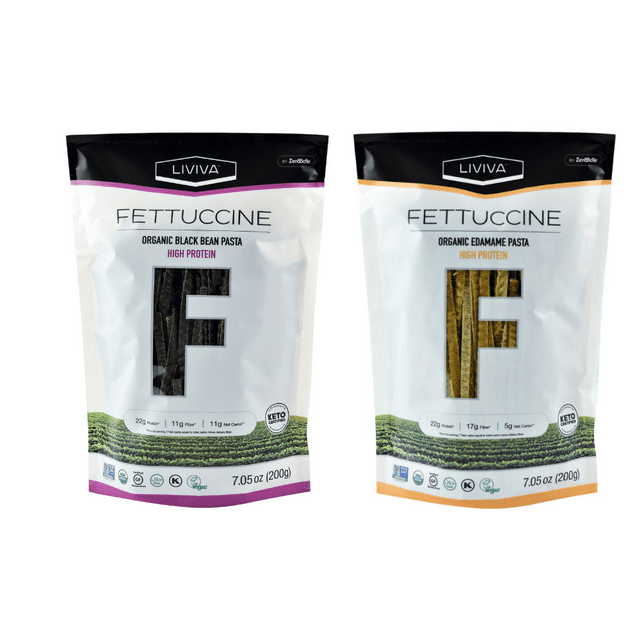 Liviva Organic Black Bean Fettuccine Pasta + Liviva Organic Edamame