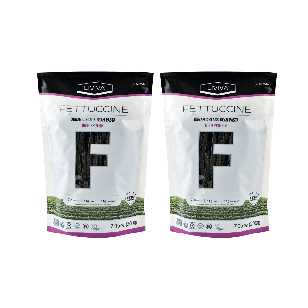 Liviva Organic Black Bean Protein Pasta Fettuccine, 7.05 oz (Pack 2