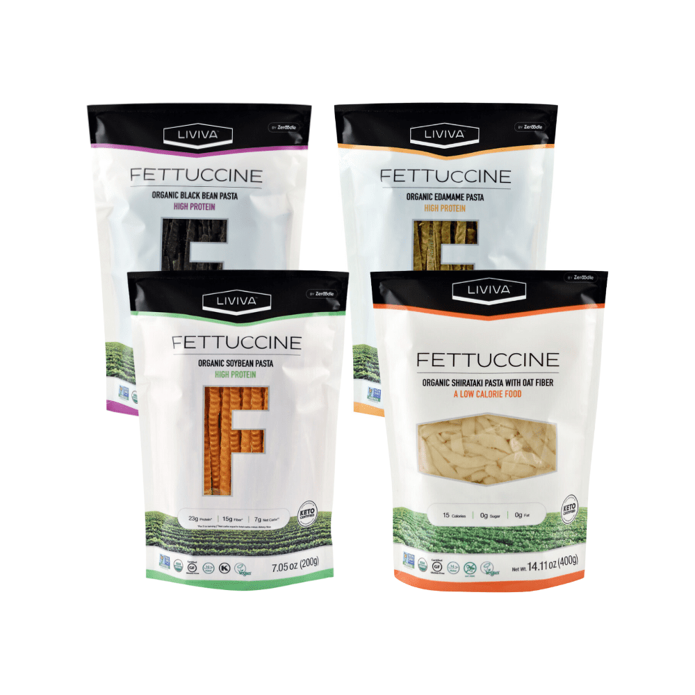 Liviva Organic Edamame Fettuccine Pasta + Liviva Organic Black Bean