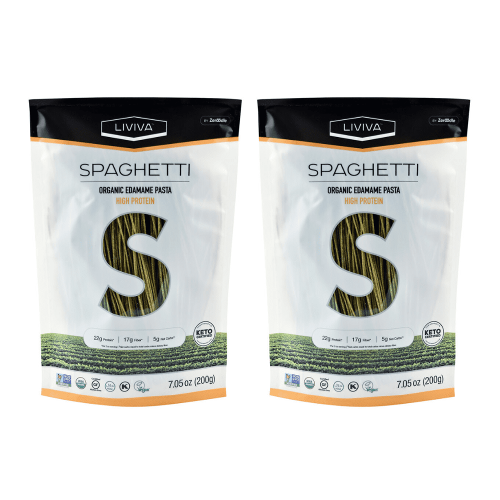 Liviva Organic Edamame Protein Pasta Spaghetti, 7.05 oz (Pack 2