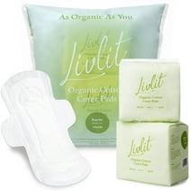 Livlit Regular Size Pads, 100% Organic Cotton, Sensitive Skin Care (28 Count)