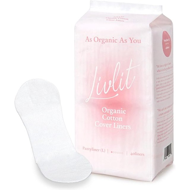 Livlit Ultra Thin Panty Liners Sanitary Pads, 100 Certified Organic